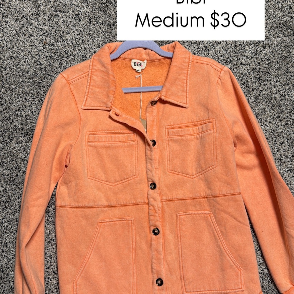 BiBi Peach Button-Up Jacket